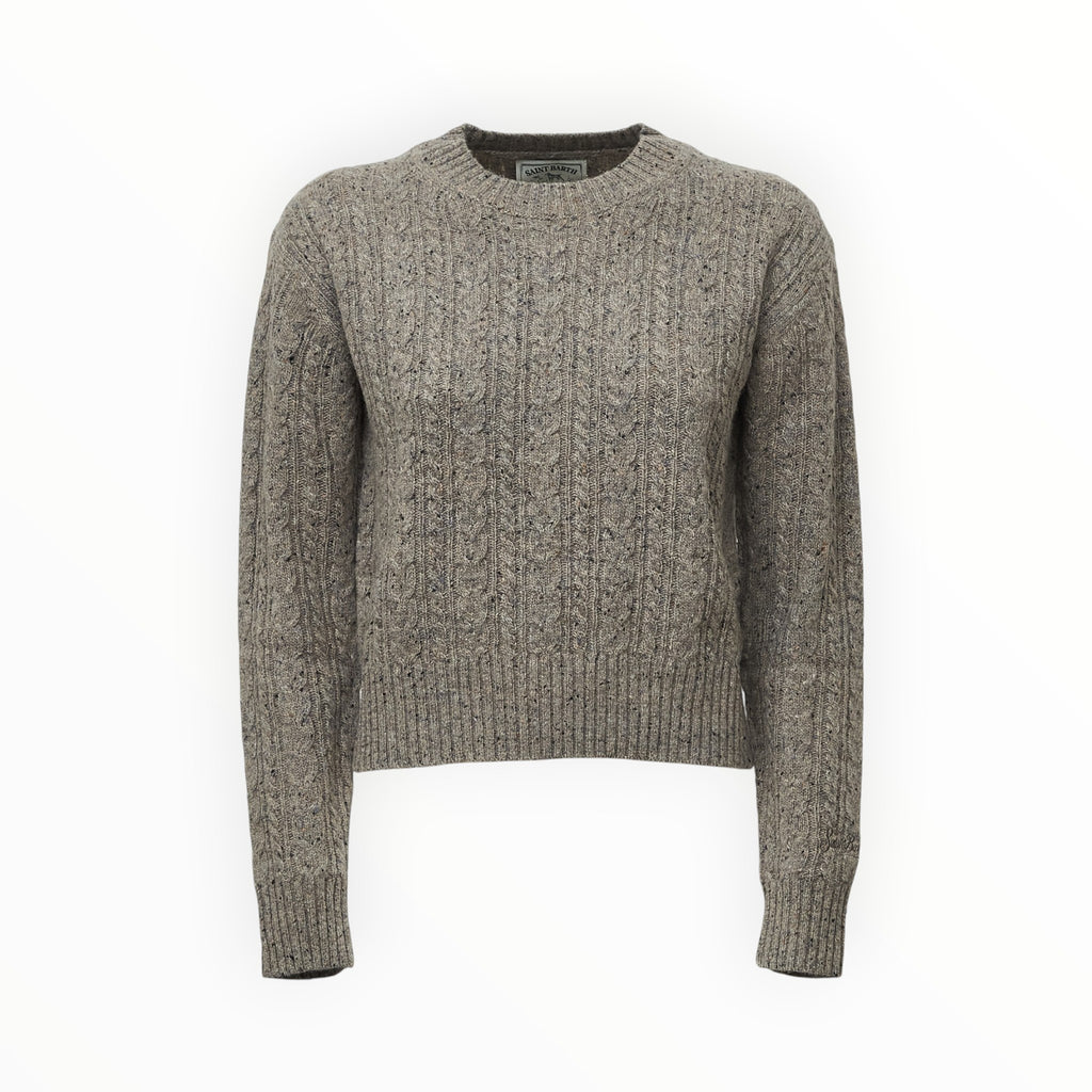 Lalia Donegal Round Neck Cable Sweater