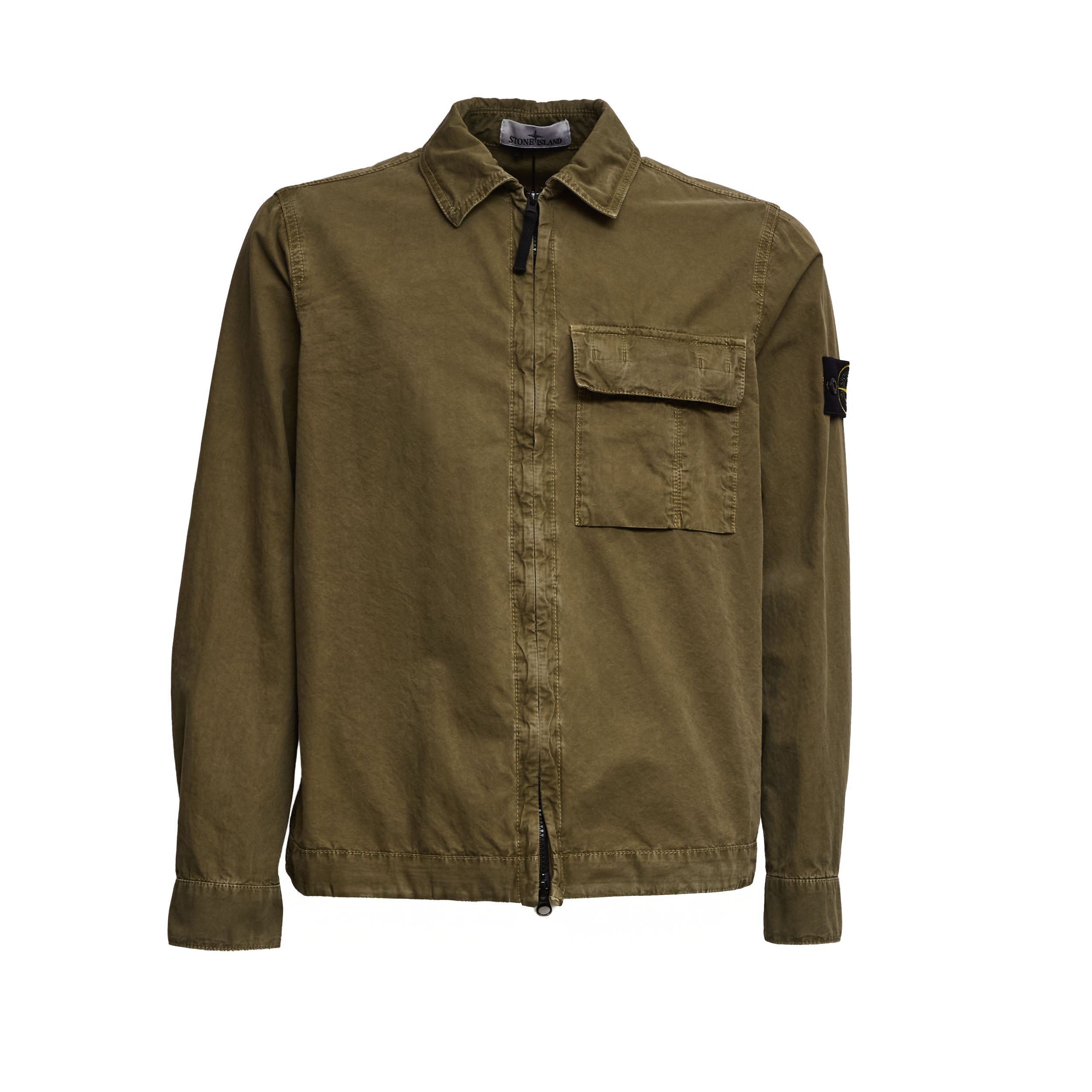 Overshirt Brushed Organic Cotton Canvas Old Effect