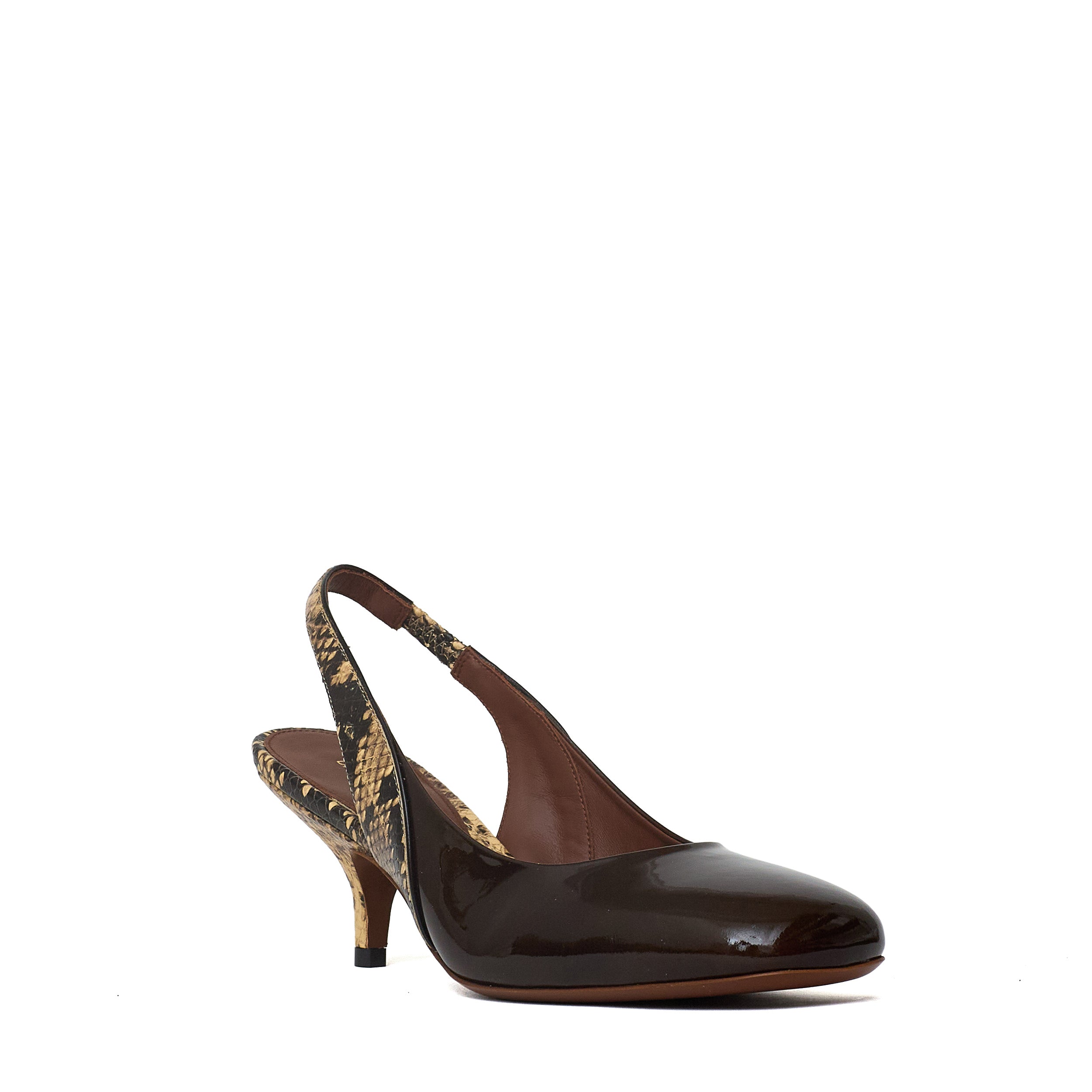 Leather slingback pumps