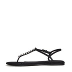 Montecarlo Flat Sandal Crepe Crystal Embellished
