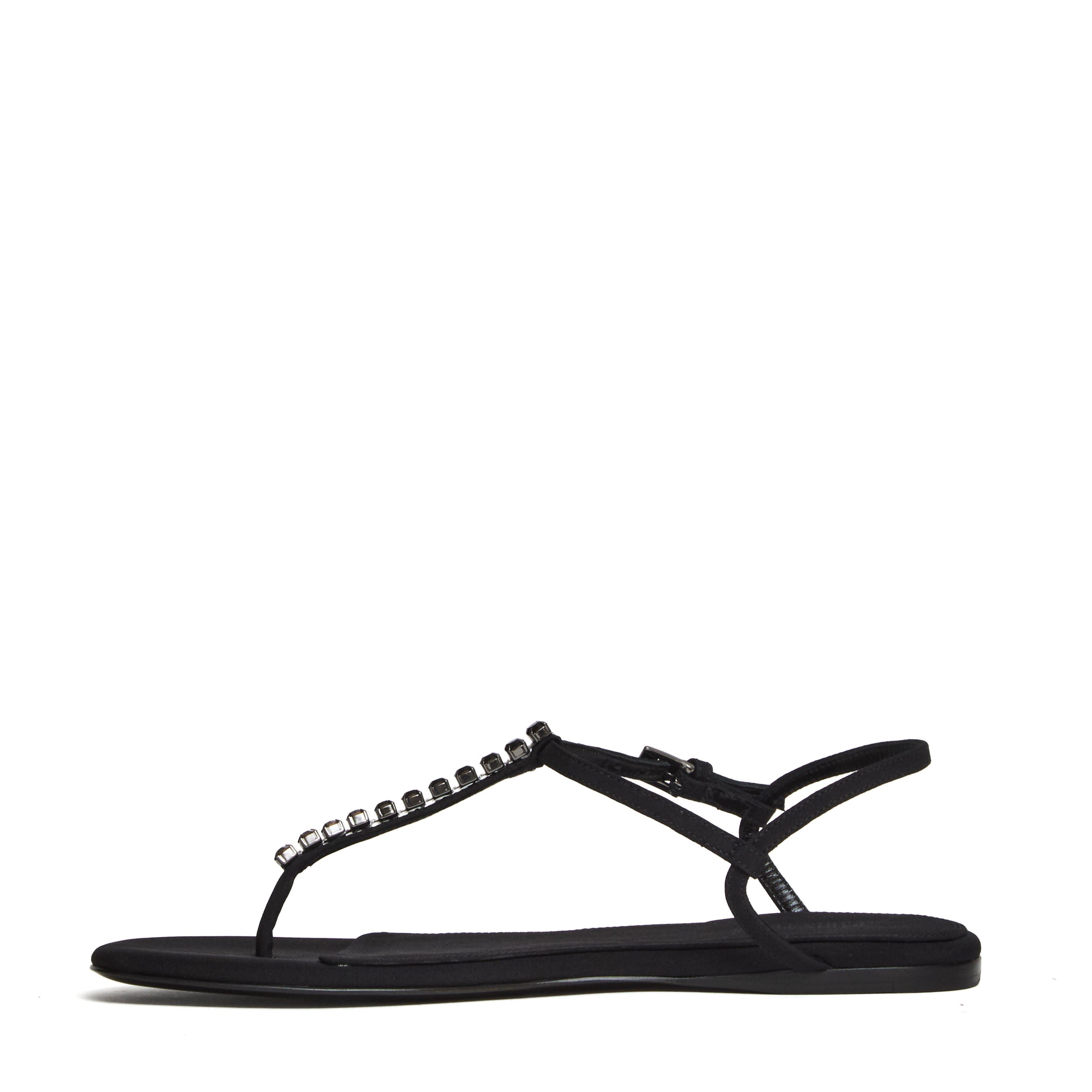 Montecarlo Flat Sandal Crepe Crystal Embellished