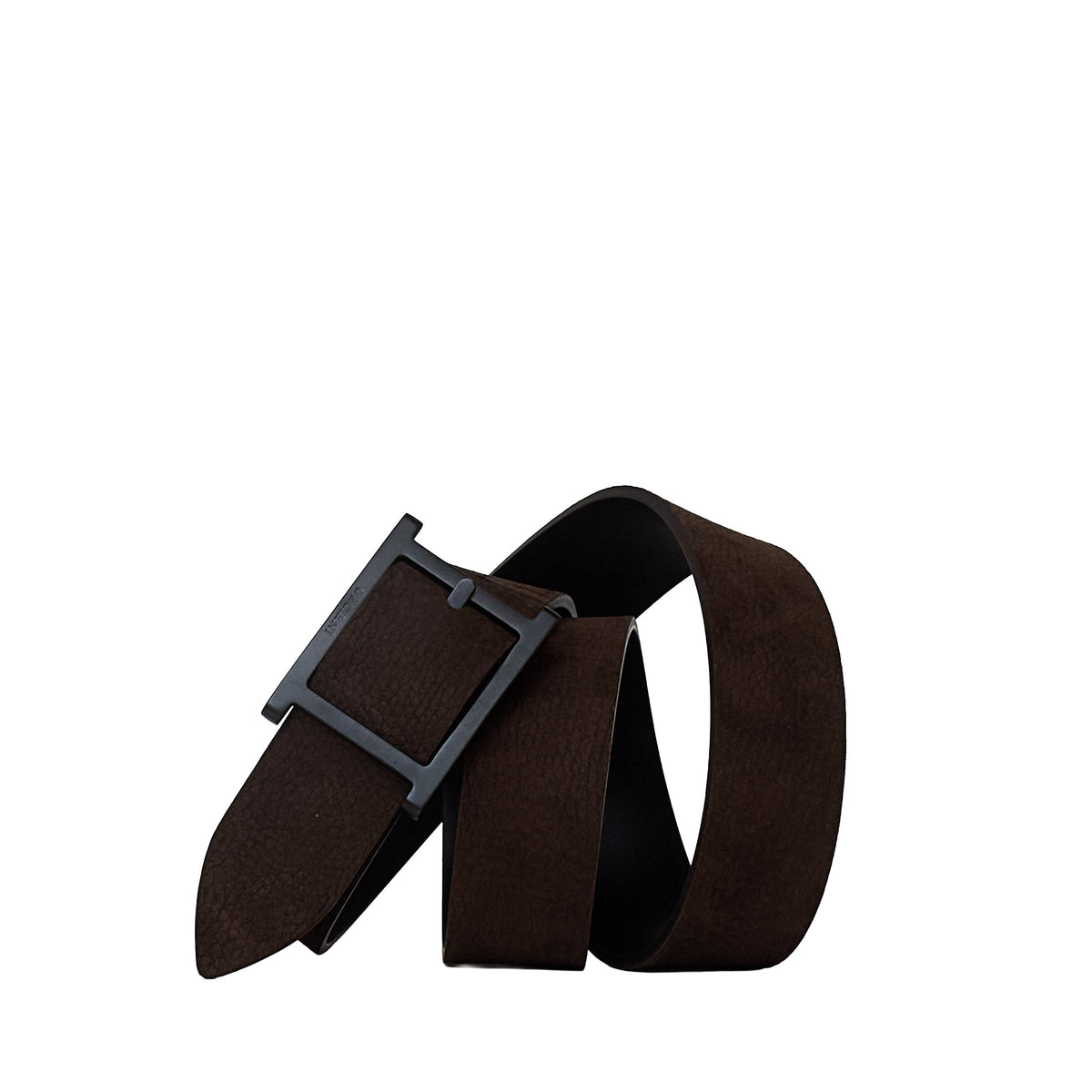 Cintura Nabucco Double C Pelle Nabuk Cuoio 3,5 Cm