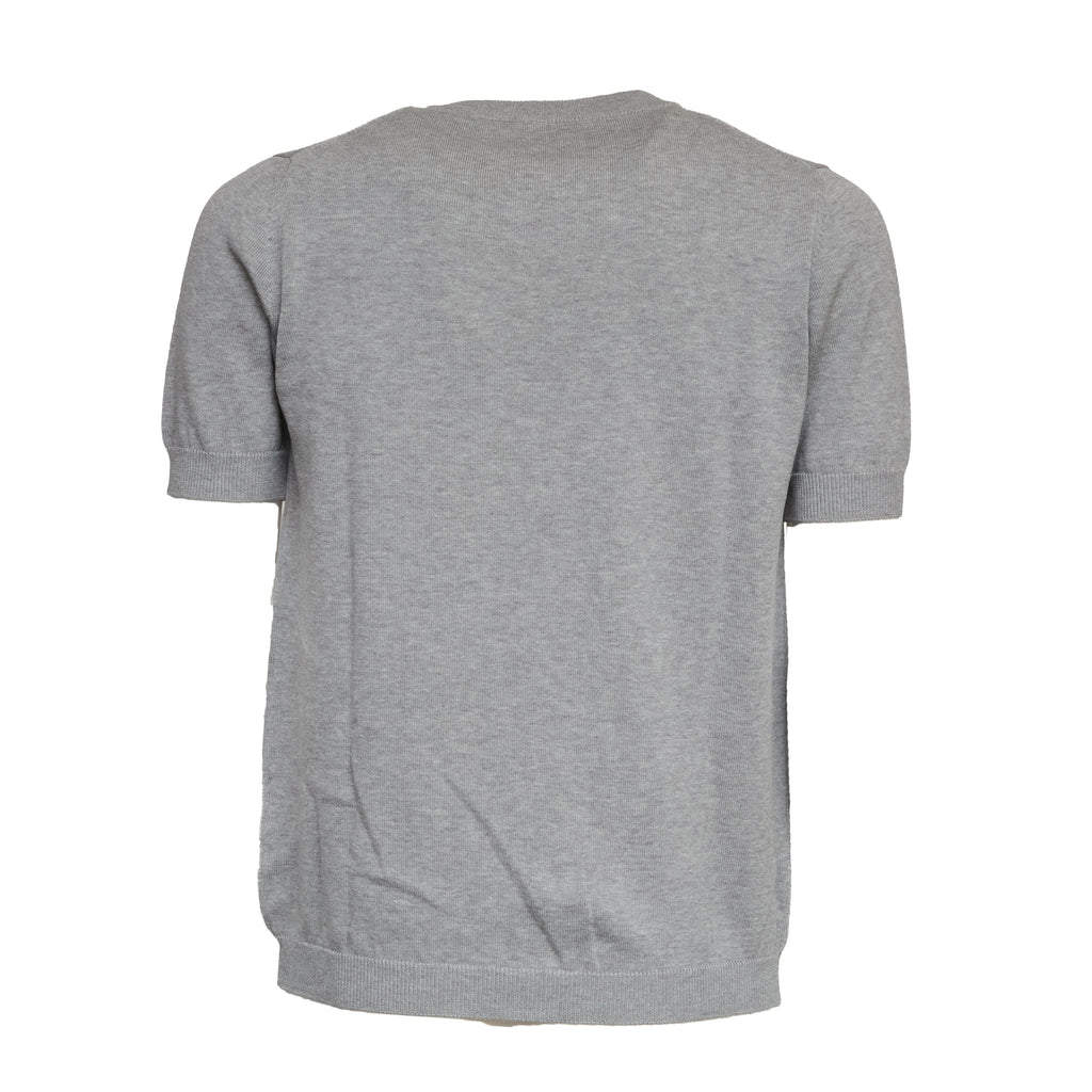 T-Shirt Americana Con Intarsio In Ciniglia