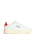 Sneakers Medalist Low In Pelle Bianca, Spicy Orange