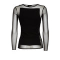 Maglia Girocollo Slim In Cotone Tulle