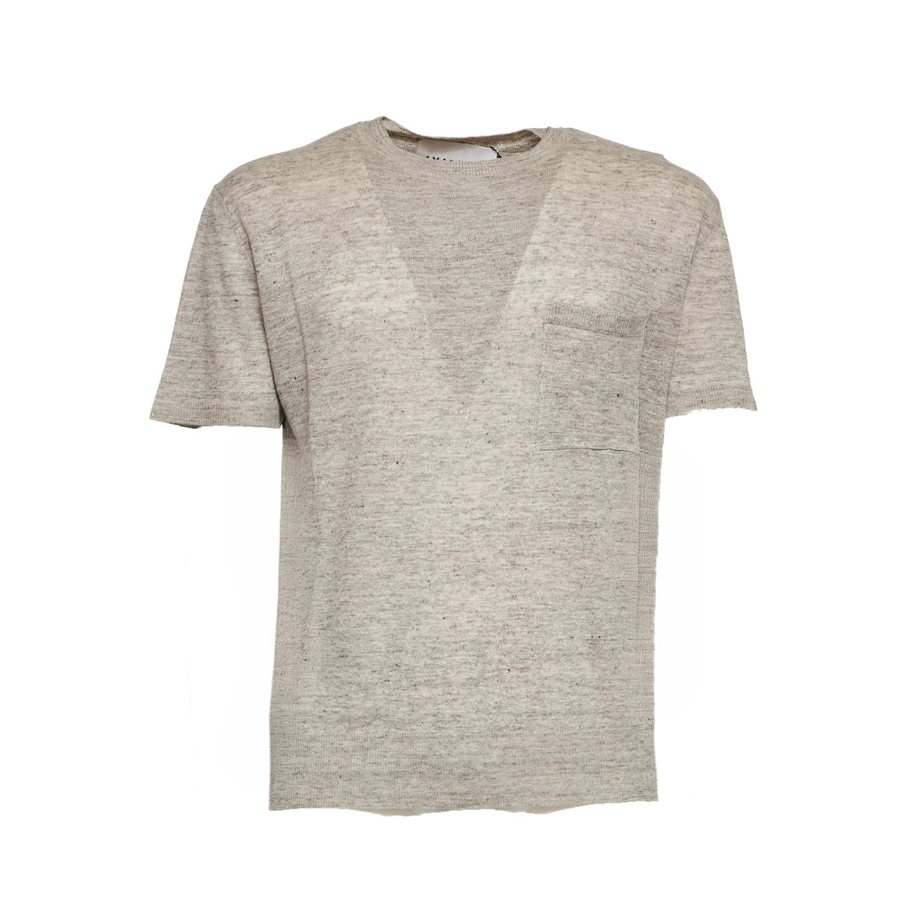 T-Shirt In Misto Lino