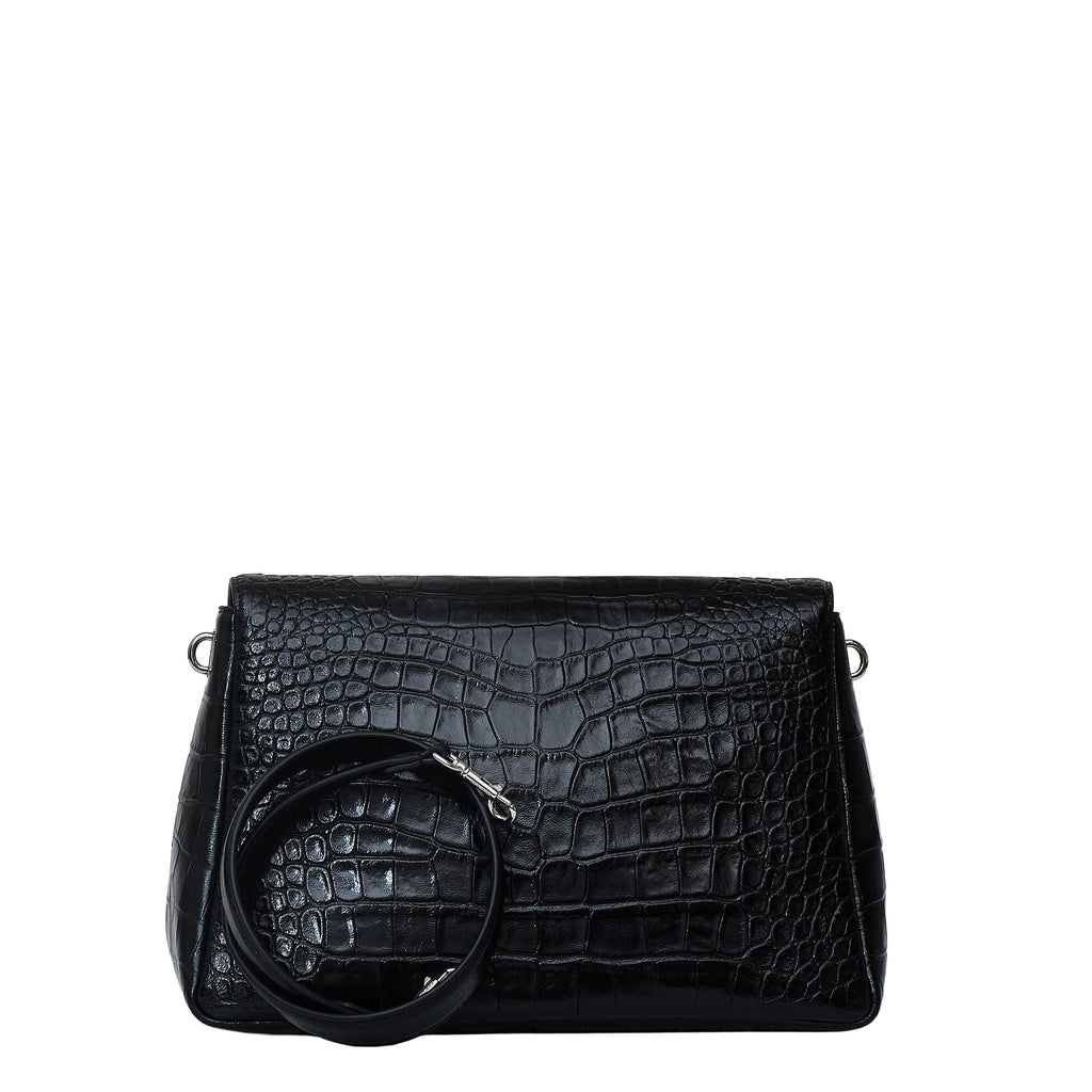 Charlie Embossed Croc Shoulder Bag