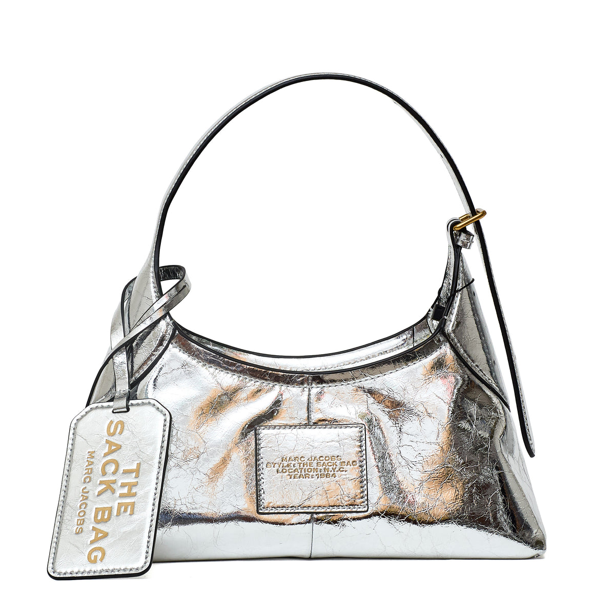 The Small Belted Sack Metallic Crinkle
