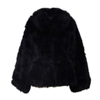 Minta Faux Fur Flared Jacket Black