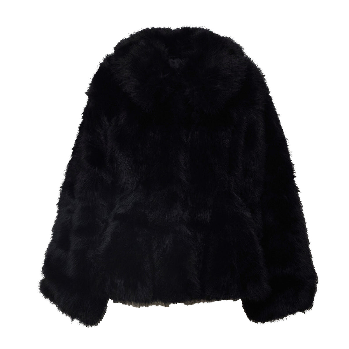 Minta Faux Fur Flared Jacket Black