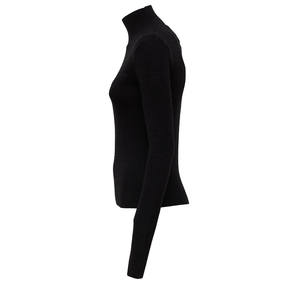 Mini Ribbed Merino Mock Neck