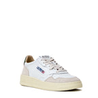 Sneakers Medalist Low In Pelle, Suede Bianco, Verde Bronzo
