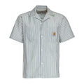 S/S Leavel Stripe Shirt Cotton, Polyester Seersucker