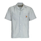 S/S Leavel Stripe Shirt Cotton, Polyester Seersucker