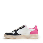 Sneakers Medalist Low Super Vintage In Pelle Black, Shock Pink