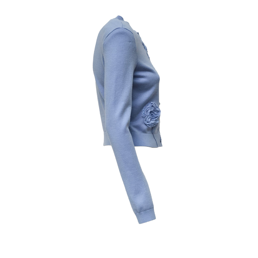 Blue Flower Knit Cardigan