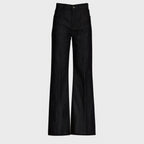 Jeans Amber Cinque Tasche Wide Leg In Denim Seta 7 Oz