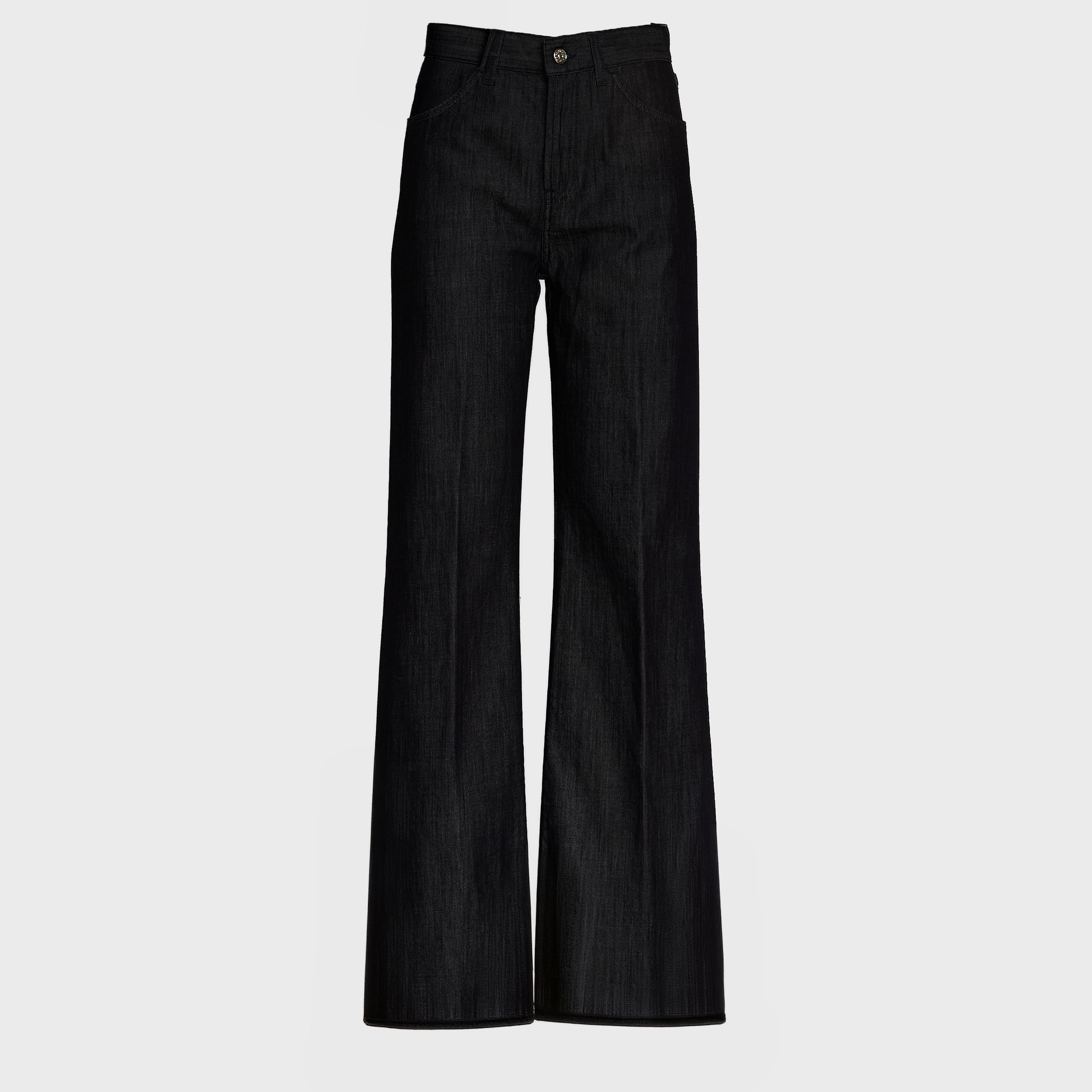 Jeans Amber Cinque Tasche Wide Leg In Denim Seta 7 Oz