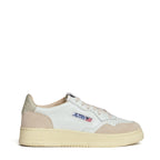 Sneakers Medalist Low In Pelle Bianca, Suede Beige