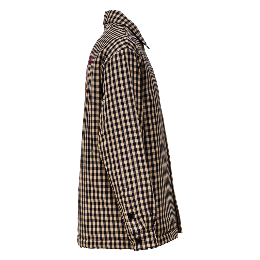 Check Overshirt With Slogan