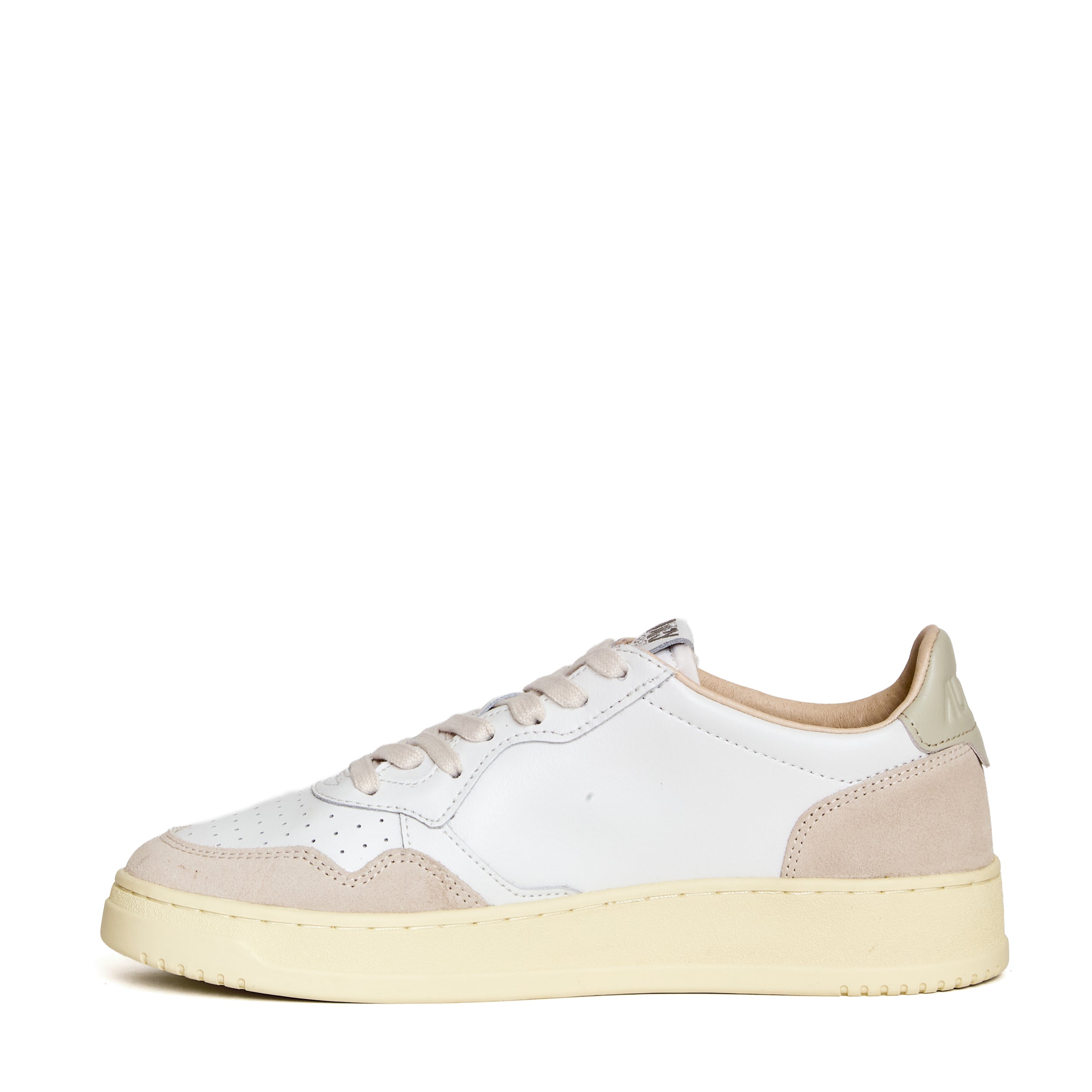 Sneakers Medalist Low In Pelle E Suede Bianco, Pelican