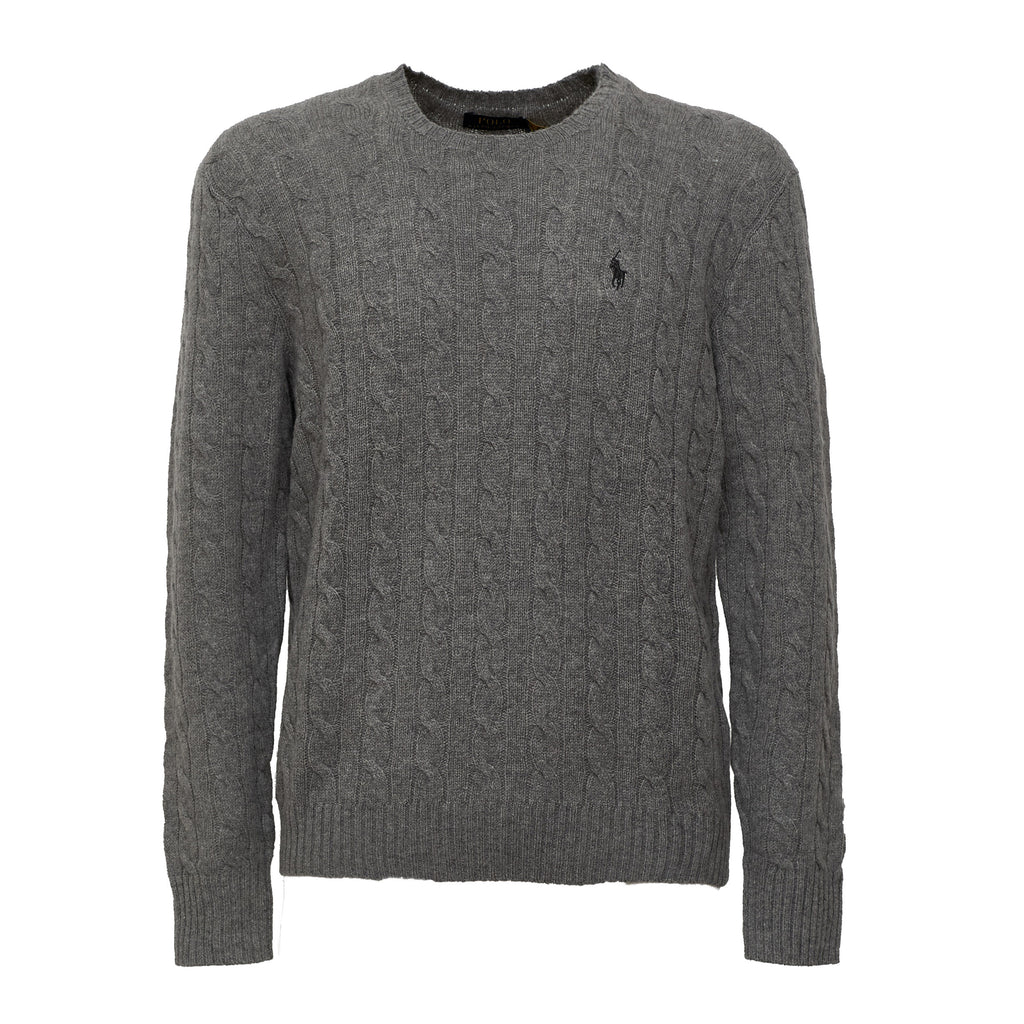 Cable-Knit Crewneck Pullover In Wool, Cashmere