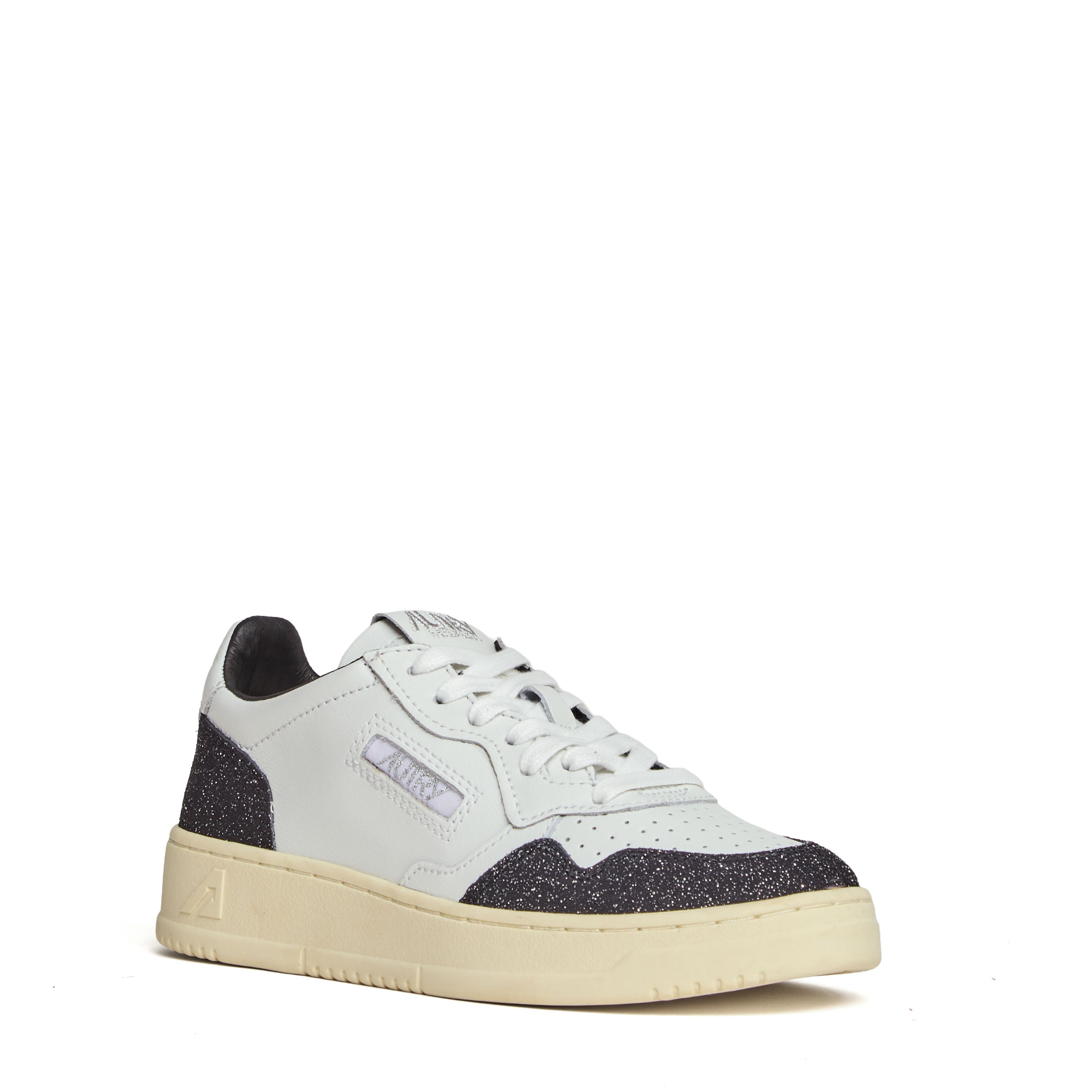 Sneakers Medalist Low In Pelle Soft Bianca, Off Black