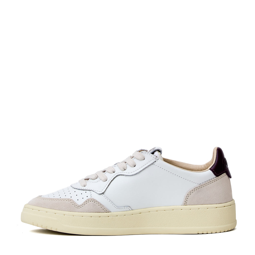 Sneakers Medalist Low In Pelle, Suede Bianco, Fig