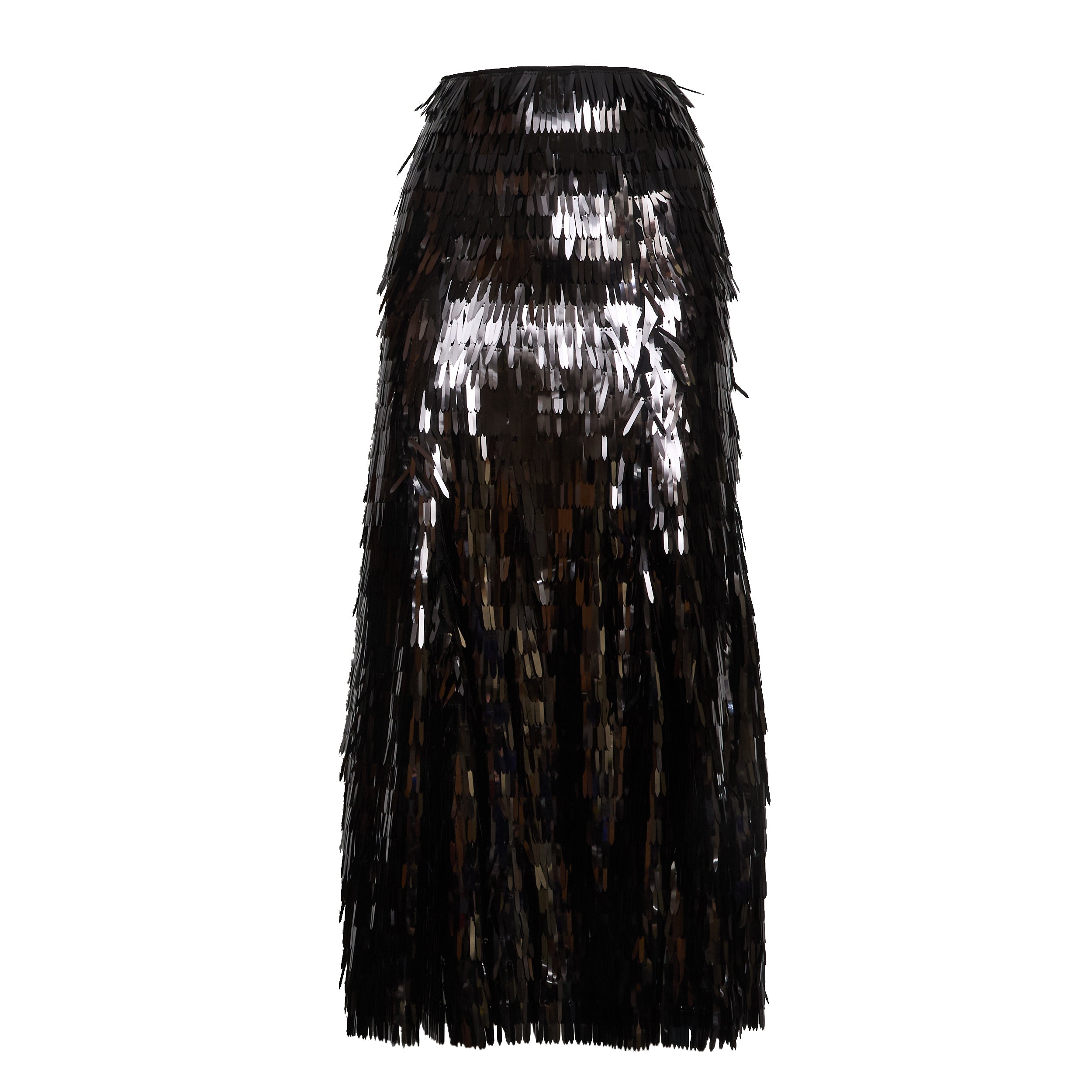 Black Sequin Midi Skirt