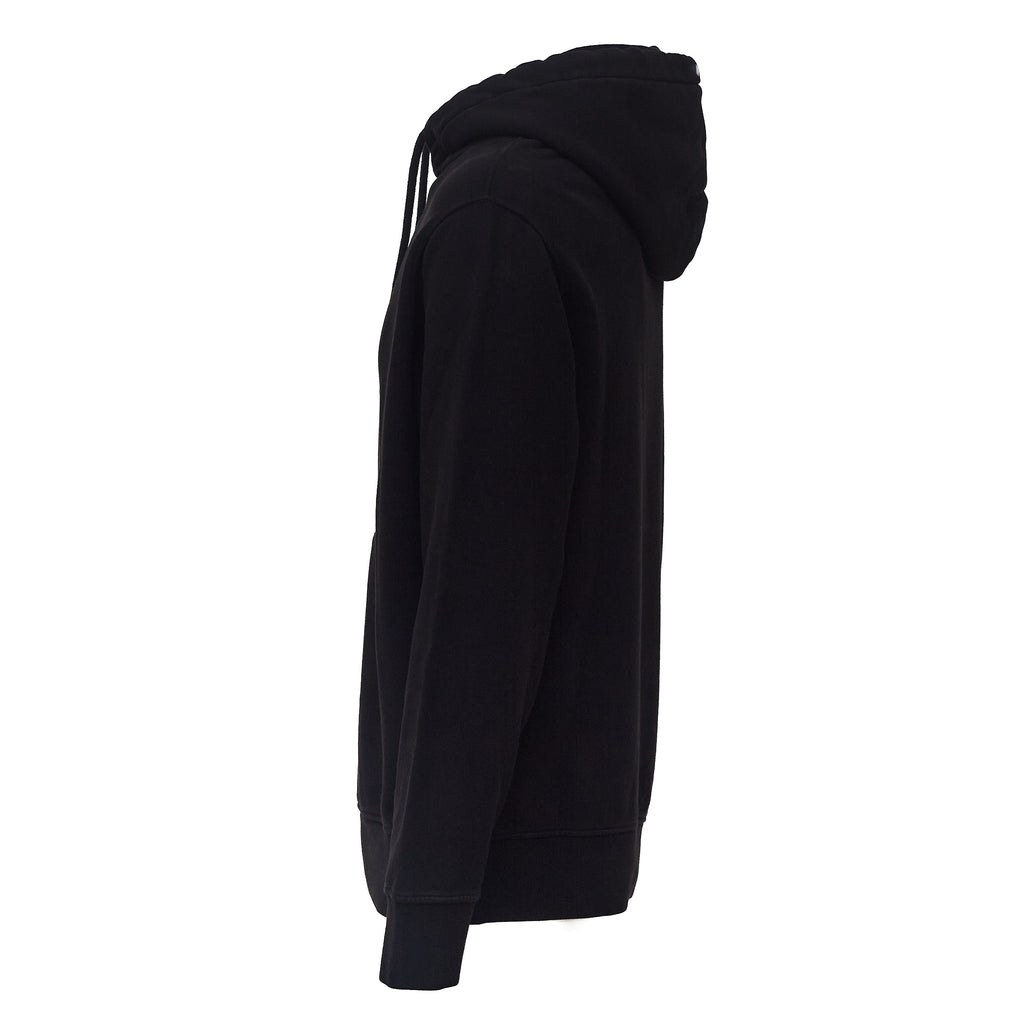 Brushed And Emerized Diagonal Fleece Hooded Logo Sweatshirt