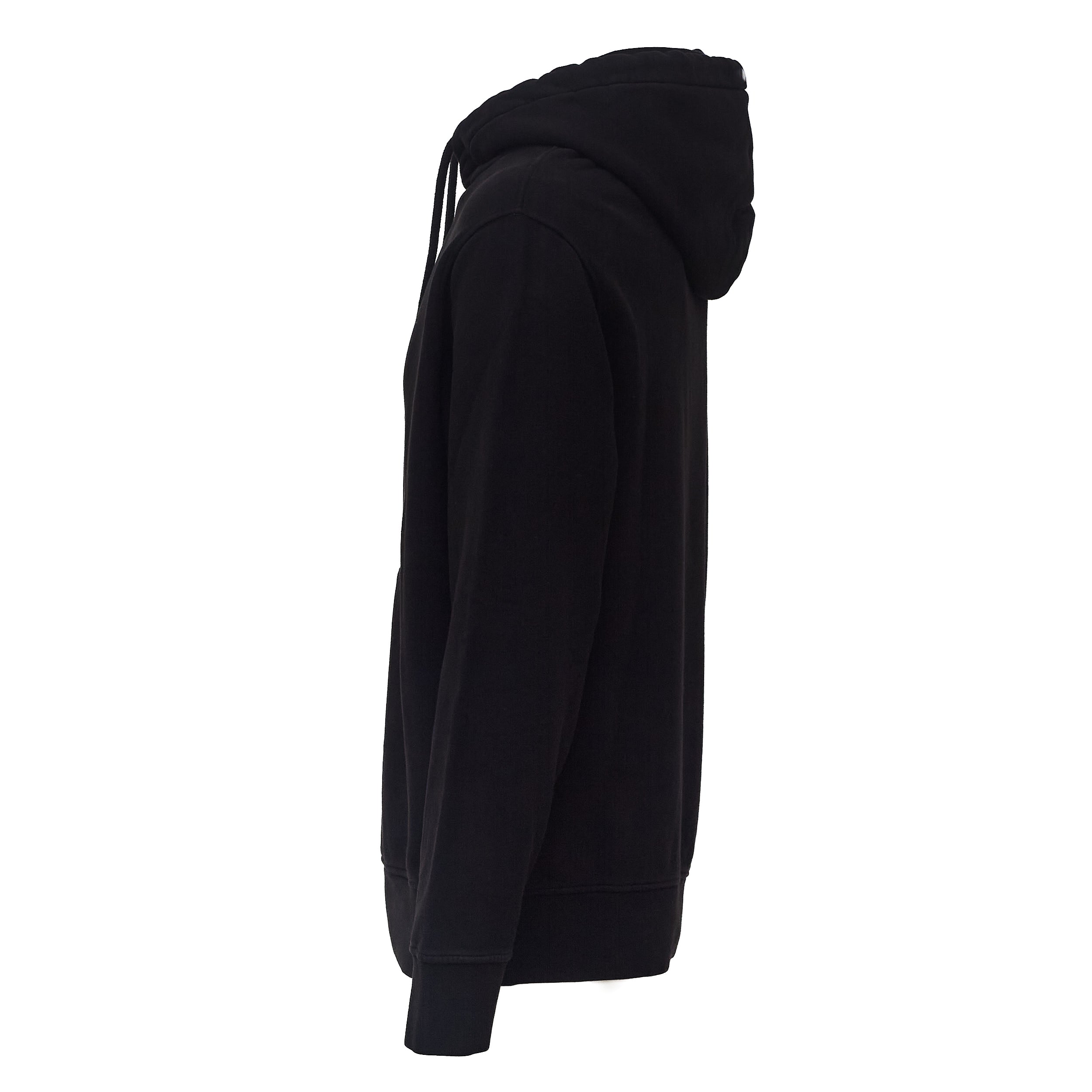 Brushed And Emerized Diagonal Fleece Hooded Logo Sweatshirt