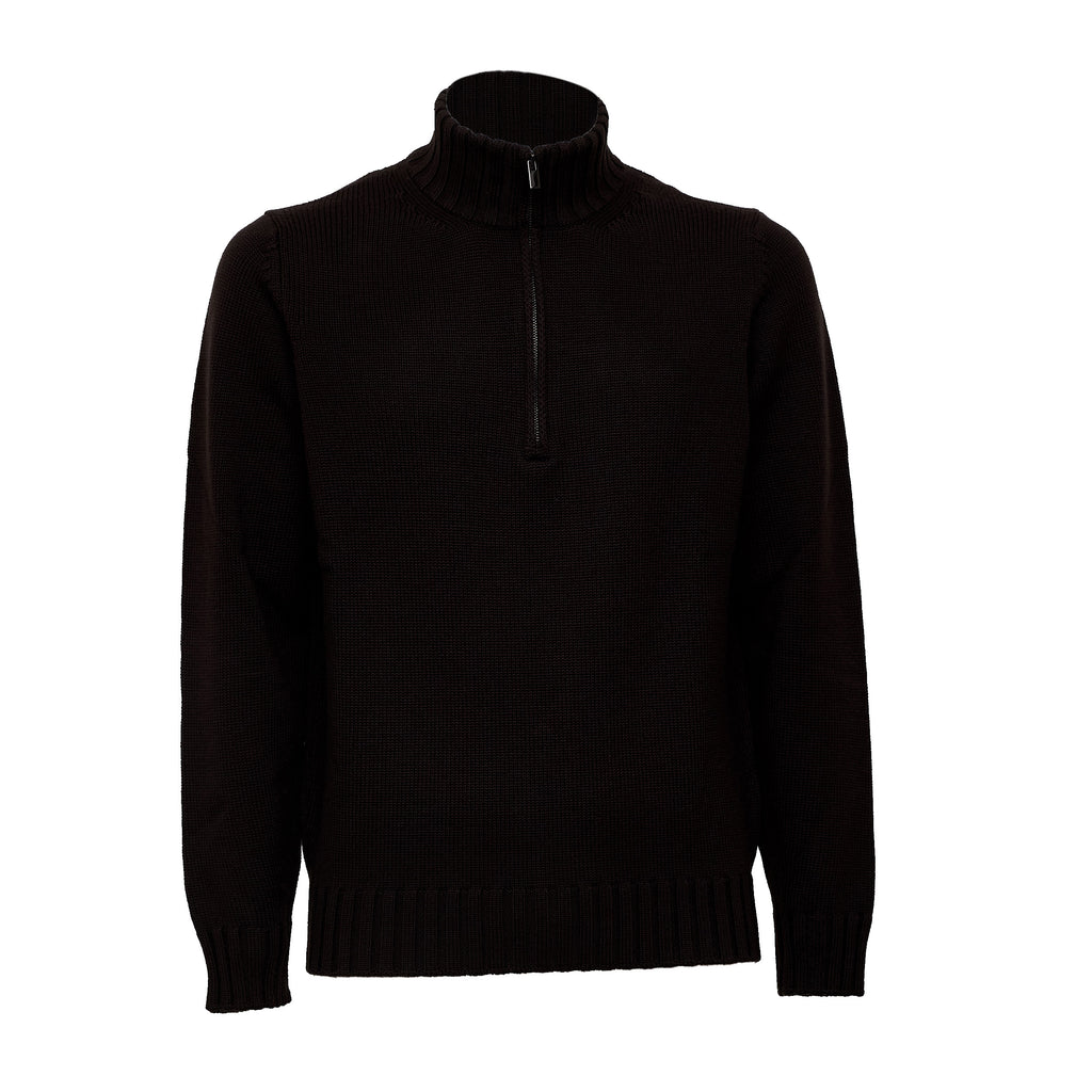 Maglia Mezza Zip In Lana Merino