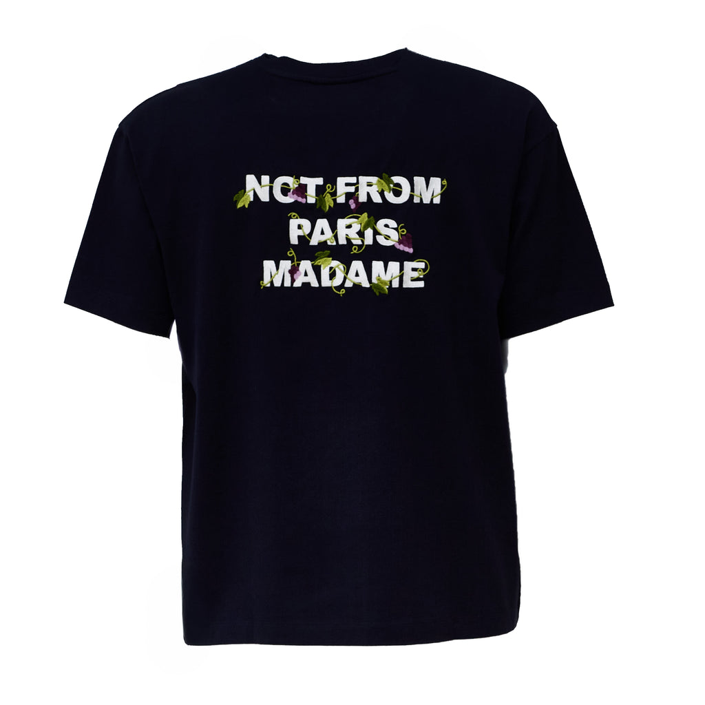 Vine Embroidered Slogan T-shirt