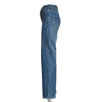 Rhinestone Denim Straight Leg Jeans