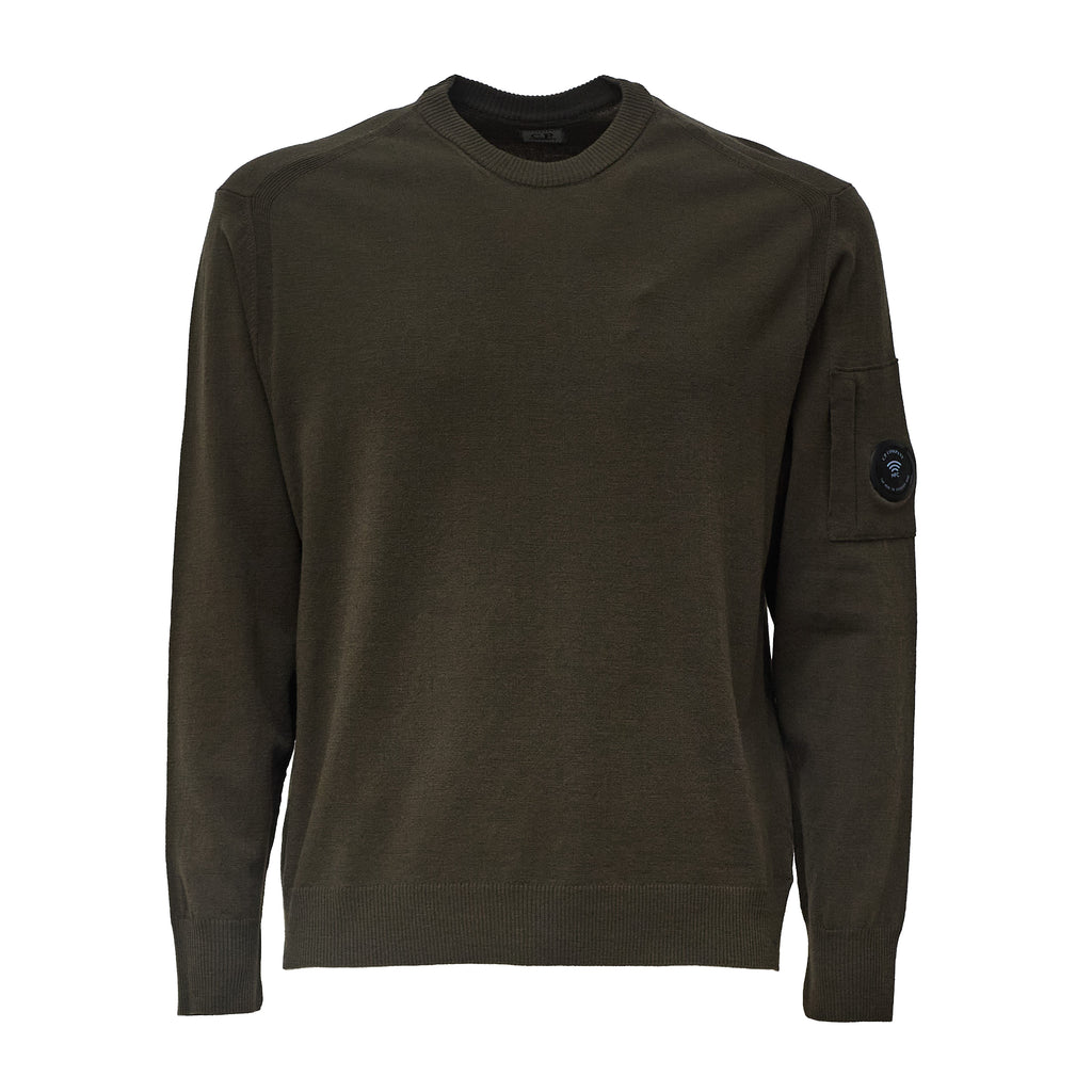 Extrafine Merino Wool Lens Crewneck Sweater