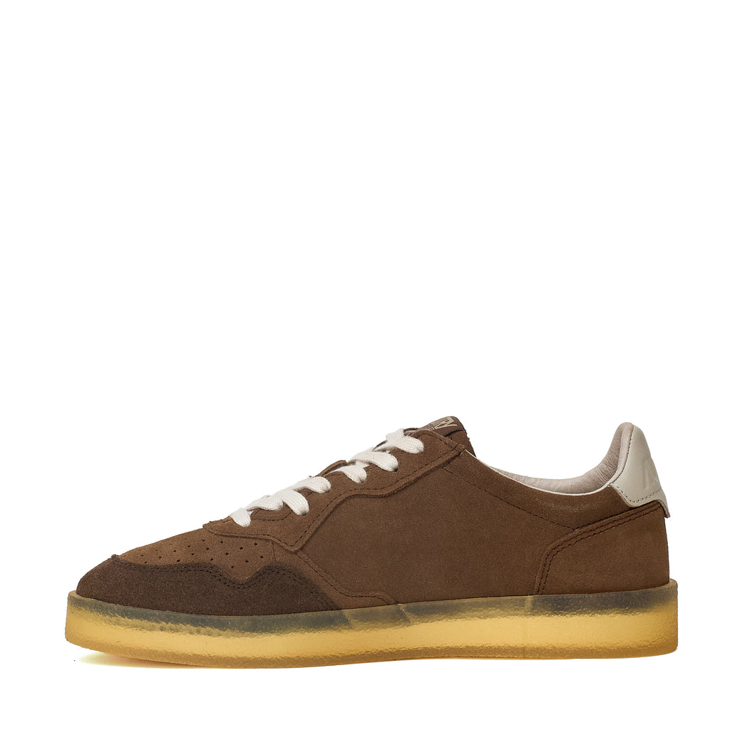 Sneakers Medalist Low In Pelle, Suede Crepe Sigaro, Feather