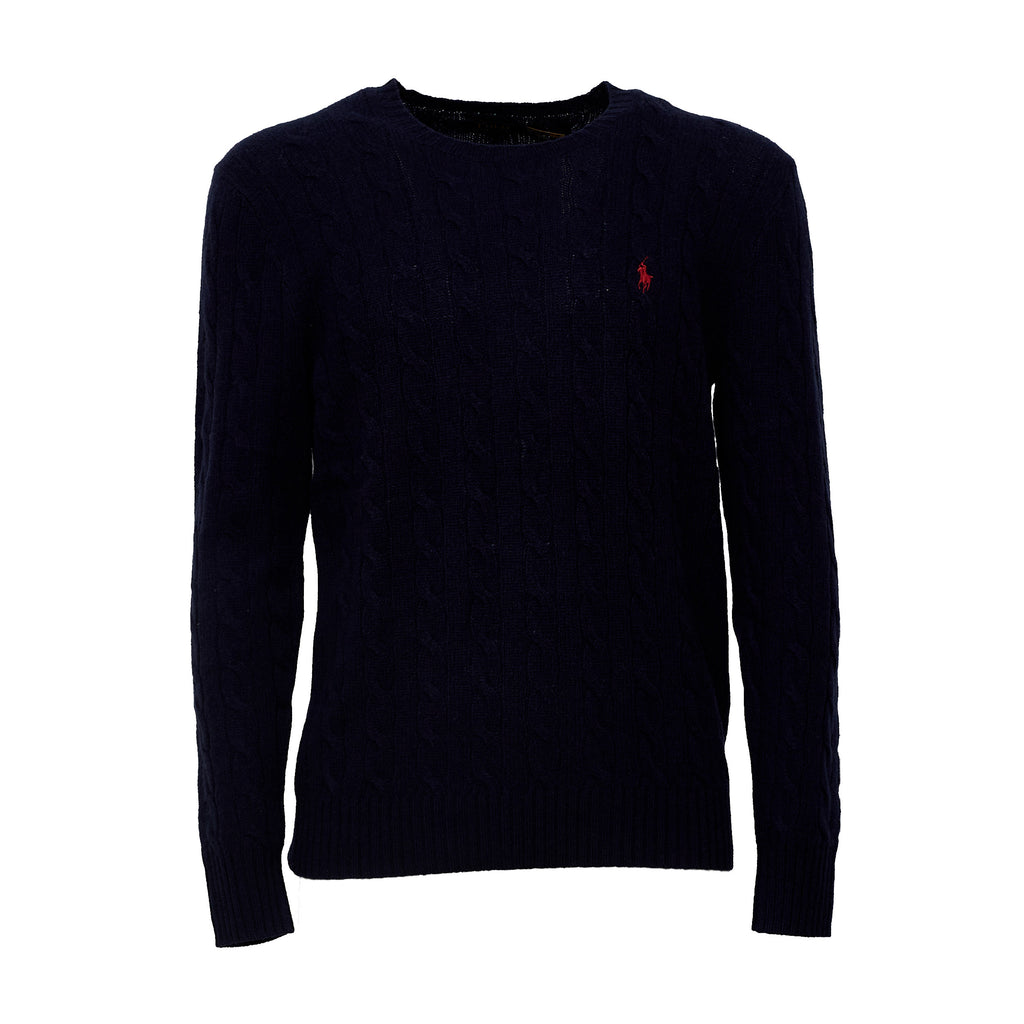 Cable-Knit Crewneck Pullover In Wool, Cashmere