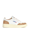 Sneakers Medalist Low In Pelle Soft Bianca, Suede Beige