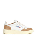 Sneakers Medalist Low In Pelle Soft Bianca, Suede Beige