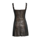 Gunmetal Rhinestone Mesh Mini Dress