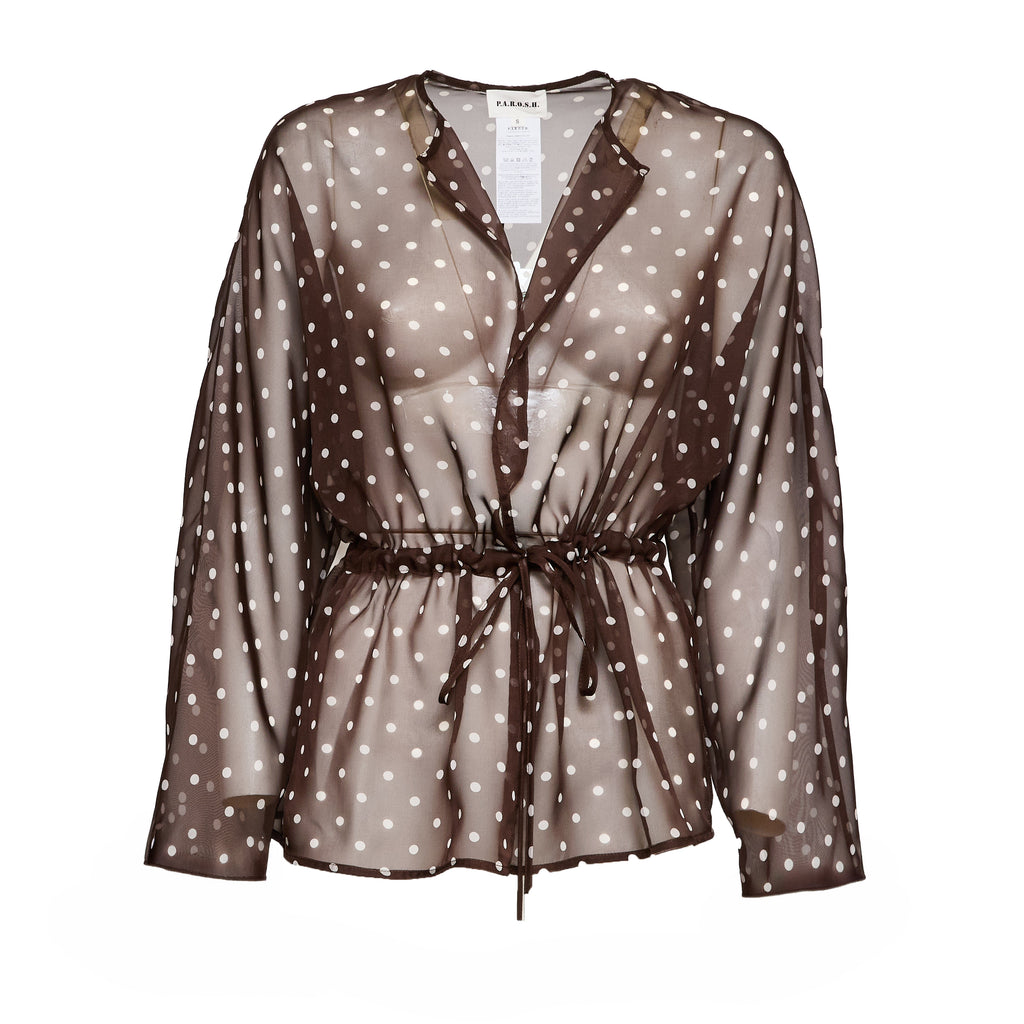 Coprispalle Pallina In Chiffon Poly Stampa Pois
