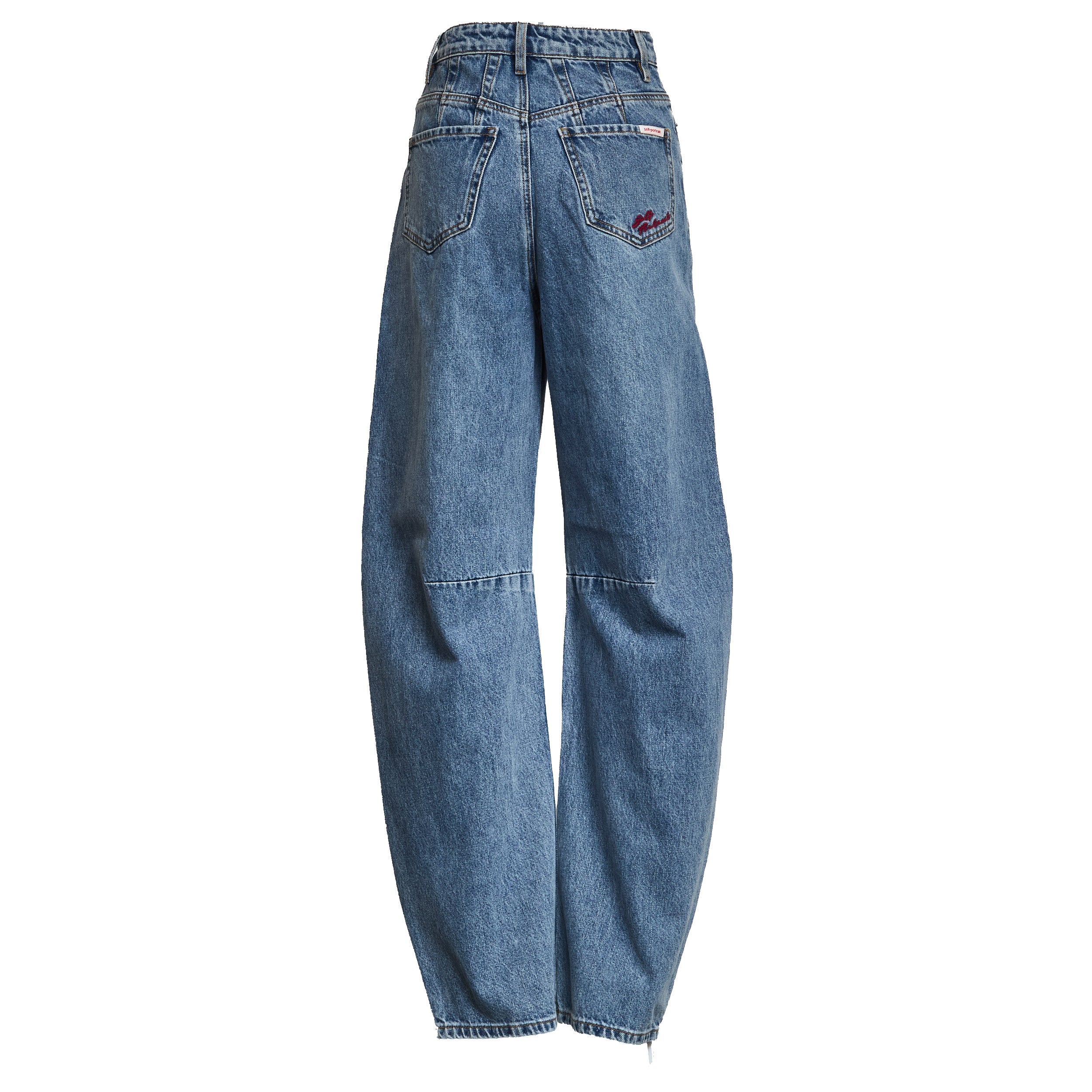 Blue Barrel Leg Jeans