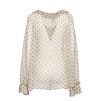 Blusa Pallina In Chiffon Poly Stampa Pois