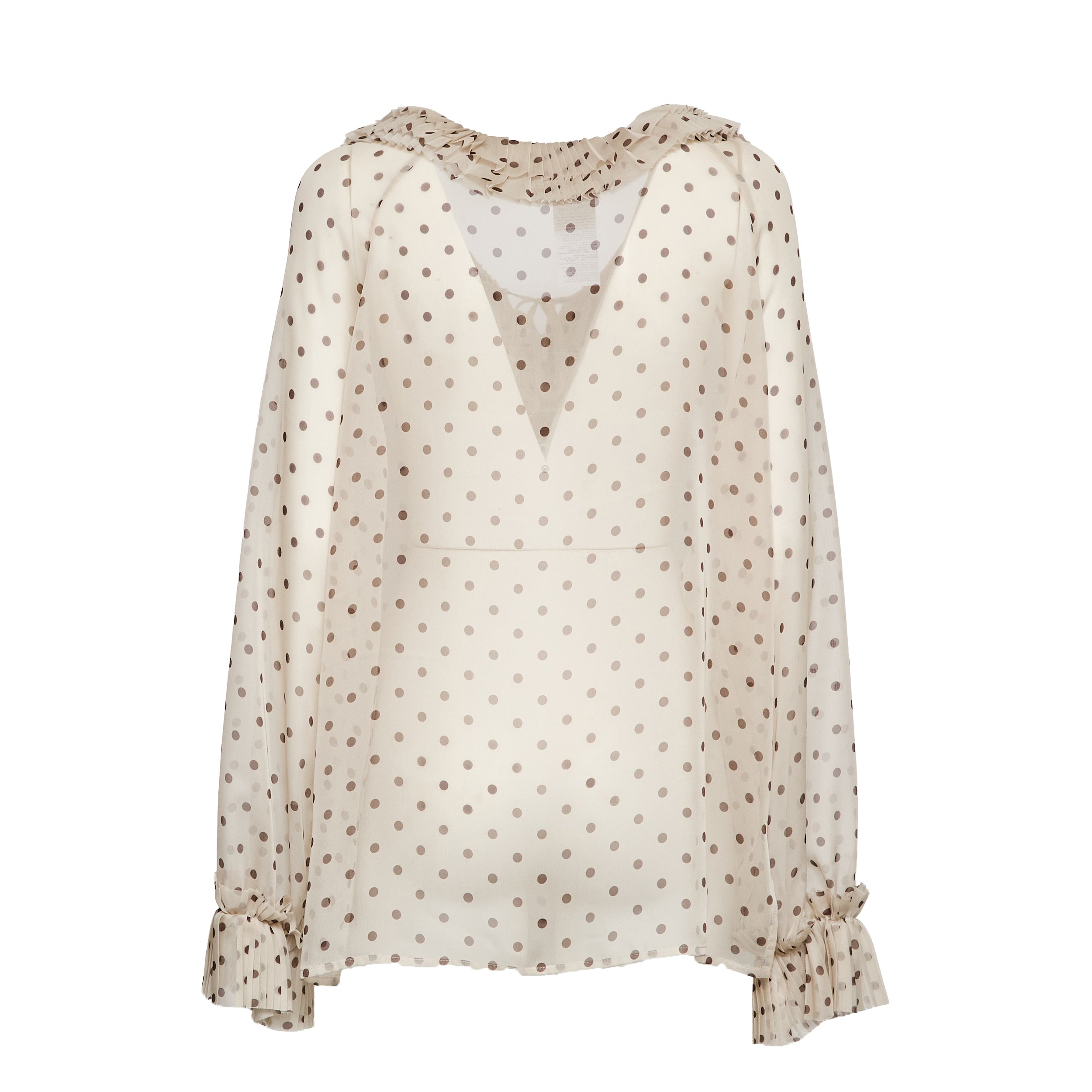 Blusa Pallina In Chiffon Poly Stampa Pois