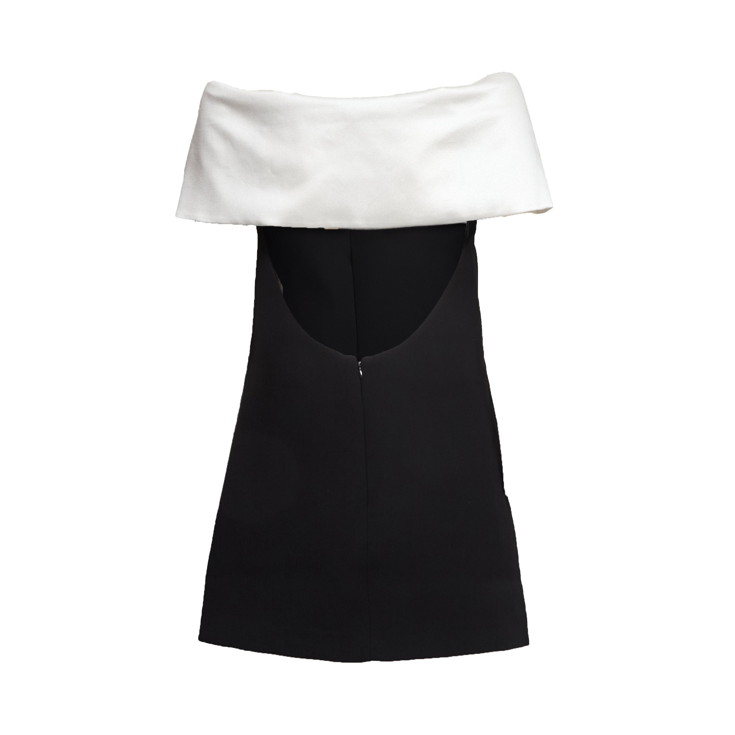 Black Crepe Flower Mini Dress