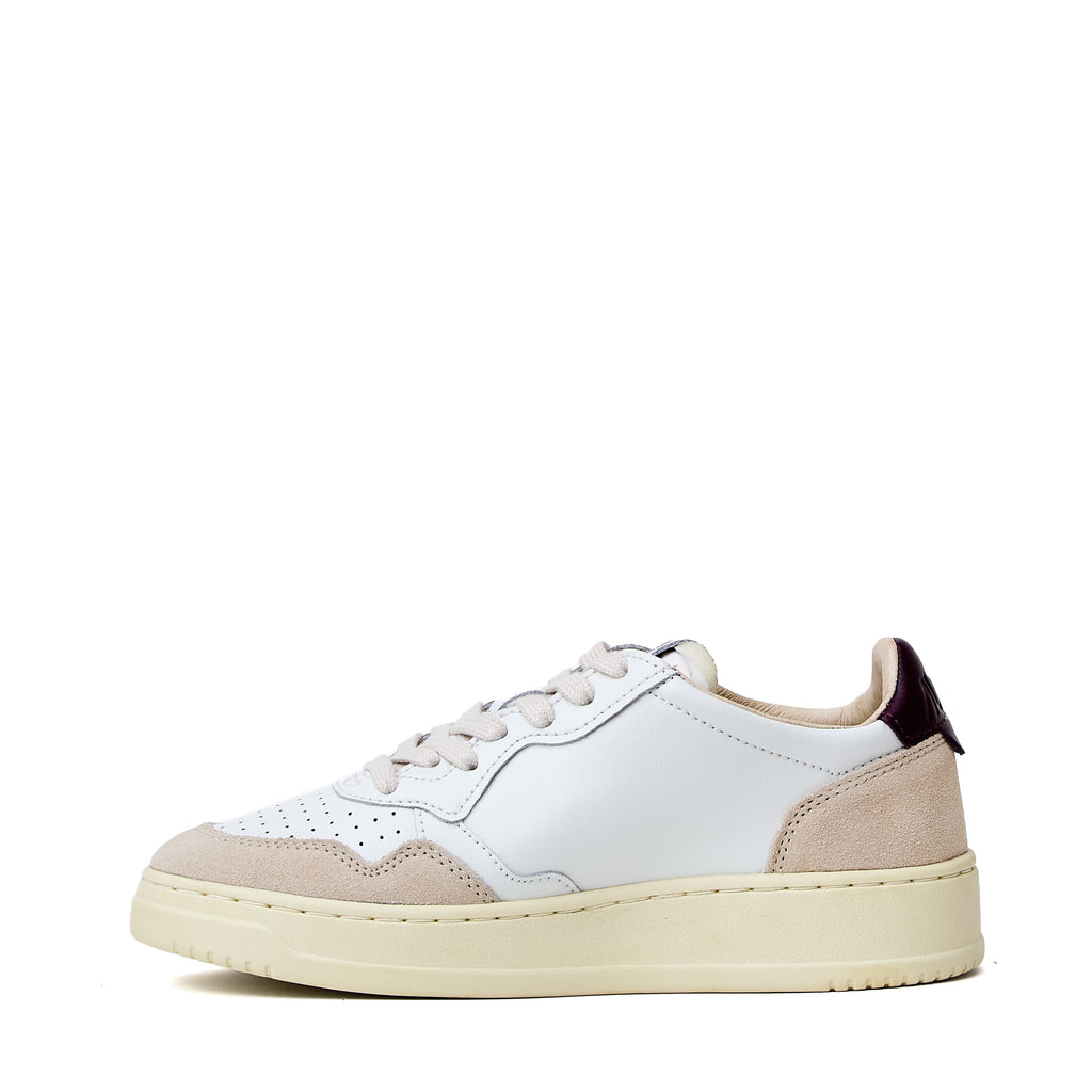 Sneakers Medalist Low In Pelle, Suede Bianco, Fig
