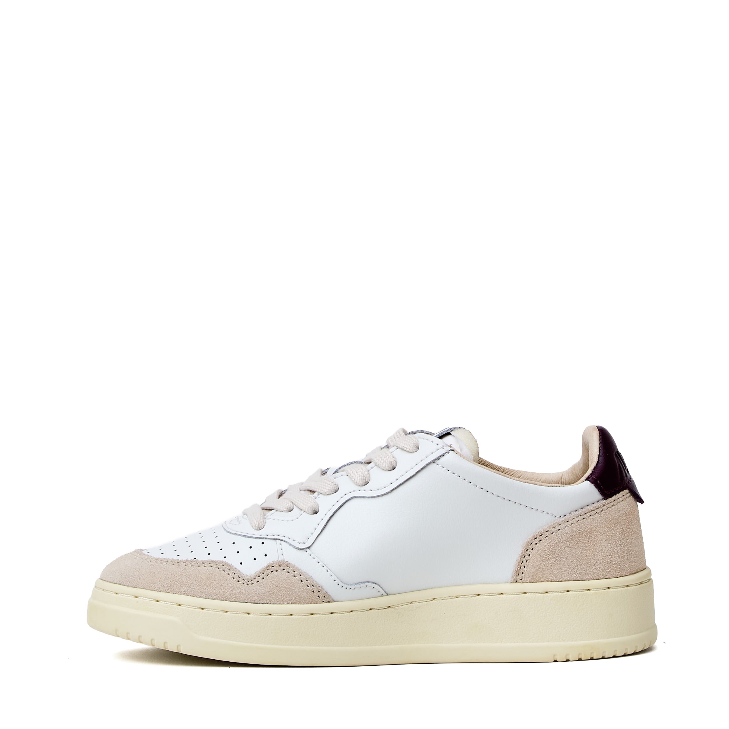 Sneakers Medalist Low In Pelle, Suede Bianco, Fig