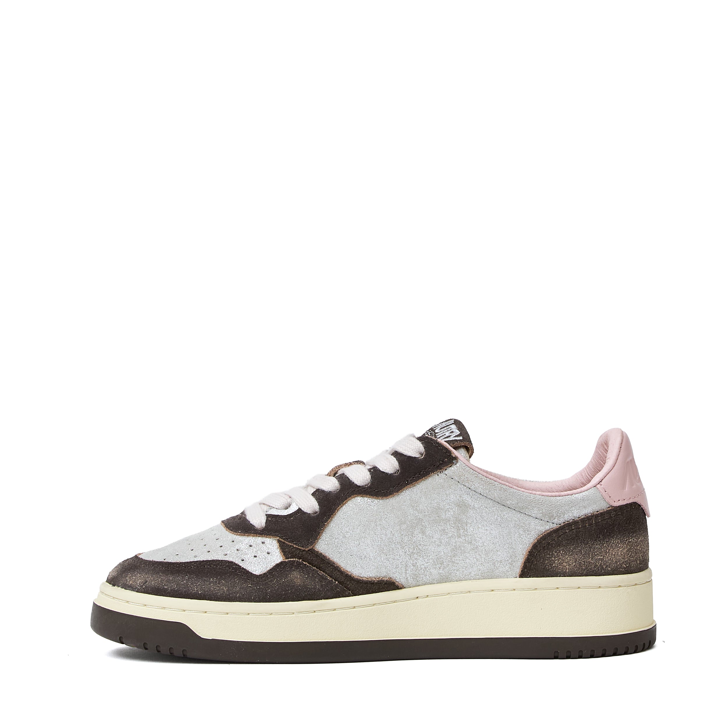 Sneakers Medalist Low In Suede Larminato Argento, Mustang Sugar
