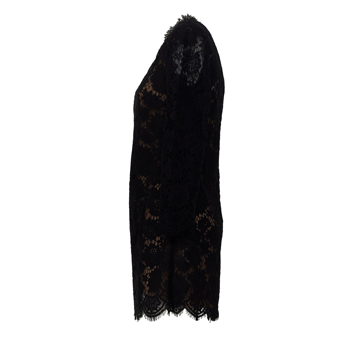 Black Lace Long Sleeve Mini Dress