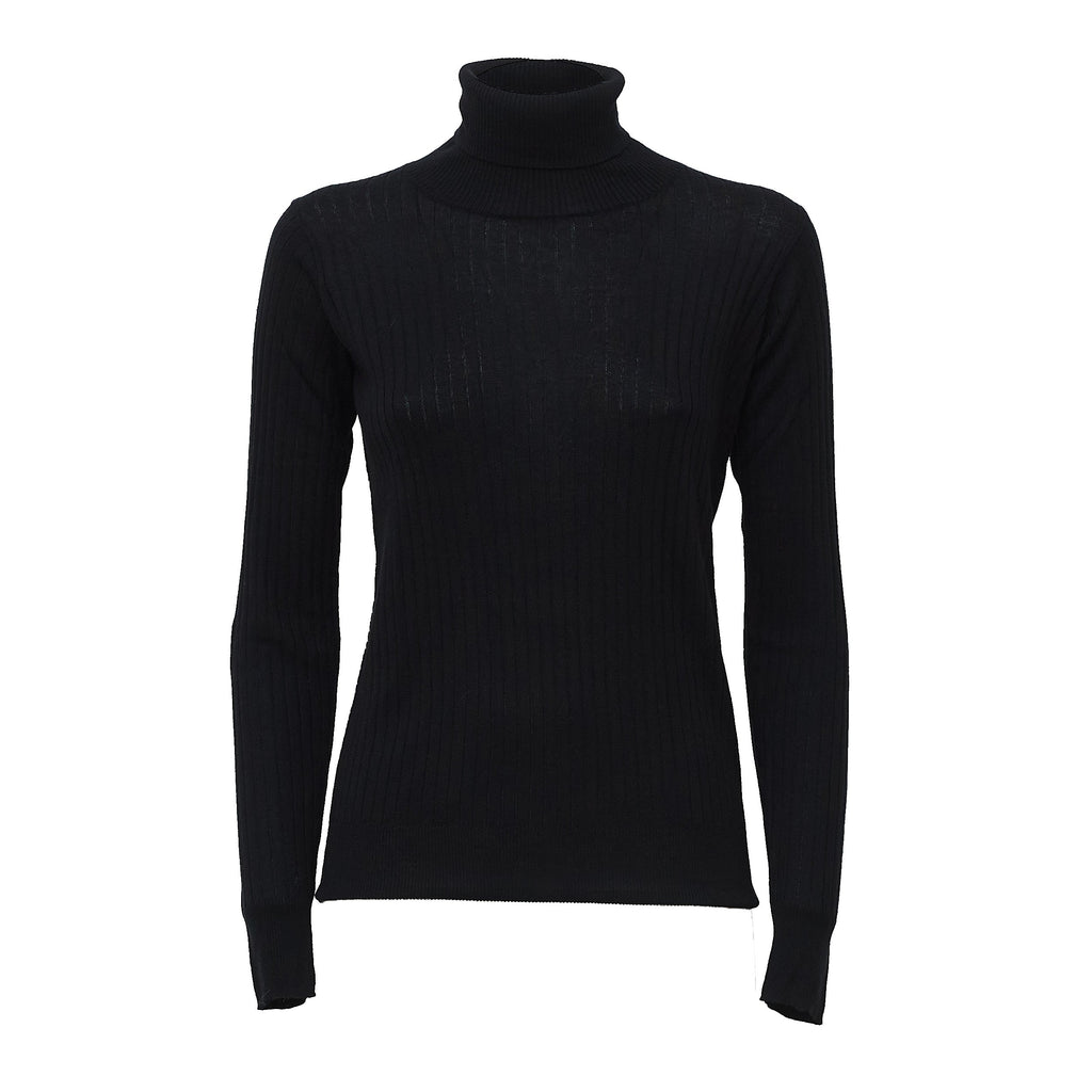 High Neck L/S Rib Pullover